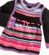 Adorable and colorful bright horizontal stripe tunic by First Impressions. Goes great with leggings or jeans.
