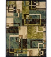 Through the layering of fresh greens and browns in a thoroughly modern composition, the Gramercy area rug from Sphinx brings lush dimension to any setting. Crafted of tough polypropylene for natural durability and effortless softness underfoot. (Clearance)