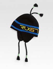This sporty signature accents the side of a cozy, jersey-knit ear flap cap for stylish protection against dropping temperatures.Tasseled pom-pom detailEar-flapsRibbed hemWoolHand washImported This sporty signature accents the side of a cozy, jersey-knit ear flap cap for stylish protection against dropping temperatures.Tasseled pom-pom detailEar-flapsRibbed hemWoolHand washImported