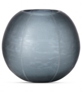 Discover the modern treasure that is Donna Karan's round Artisan vase. Handcrafted glass is sectioned and etched with a fine ribbed texture to ensure no two pieces are exactly alike but each is a work of art.