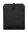 Polished to perfection with sleek textural black leather, Burberry Londons iPad case couples elegance with ease - Top tab with loop closure - A chic choice for everyday and on the go, also makes a superb gift