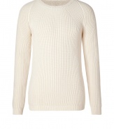 A contemporary take on the classic pullover, Jil Sanders modern ribbed sweater is as versatile as it is chic - Round neckline, raglan ribbed long sleeves - Slim fit - Wear with a button-down, tailored trousers and lace-ups