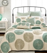 Sassy swirls. The embodiment of cool and casual, this Madisson sham features whimsical applique swirls with a frayed edge technique for a fun fresh look and an edgy touch.