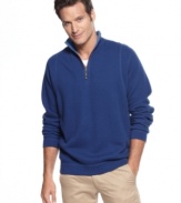 With its reversible design, buying this Tommy Bahama pullover is like getting two great sweatshirts for the price of one.