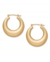Petite hoop earrings are the perfect accent for day or night. With their unique graduated style and sparkling diamond accent, Signature Gold's™ unique pair will instantly become an essential day-to-day piece. Crafted in 14k gold. Approximate diameter: 3/4 inch.