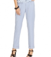 Kick back in a relaxed look that stays sophisticated with these Ellen Tracy pants. The cuffed leg showcases sky-high heels!