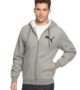 Take the edge off and put the comfort on in this cozy hoodie from Puma.