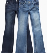 A great classic jean helps to round out her wardrobe.  Great with any top, these bootcut jeans are the perfection addition.
