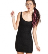 Love a little black dress! This tank style from Material Girl is totally bewitching thanks to a lace overlay and fun crisscross straps at the back.