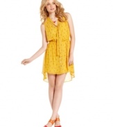 Flaunt your bright style in this sunny day dress from American Rag! Boasts a dainty print and super-cute high-low design!