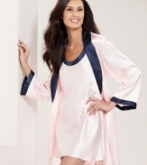Indulge yourself. The Classics wrap by Jones New York in contrasting colors of satin is a dreamy end to your day.