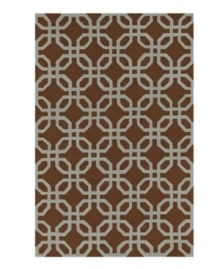 Chocolate chain. This modern indoor/outdoor area rug from Dalyn is crafted from hand-hooked polypropylene for superb durability and easy cleaning. Chocolate chain. This modern indoor/outdoor area rug from Dalyn is crafted from hand-hooked polypropylene for superb durability and easy cleaning.