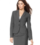 This petite jacket is adorned with Calvin Klein's tailored touches from collar to hem. Pairs flawlessly with the rest of the coordinating suiting separates collection (and at a price that's stylishly affordable).