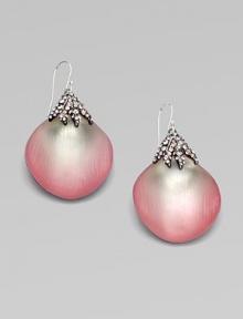 EXCLUSIVELY AT SAKS. From the Lucite Grey Gardens Collection. Soft pink petals of hand-sculpted, hand-painted Lucite, capped with shimmering Swarovski crystals.LuciteCrystalRuthenium finishing and rhodium finishingLength, about 2Sterling silver ear wireMade in USA