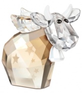 A special Christmas edition of Swarovski's much-loved cow, the 2012 Angel Mo figurine features laser-engraved stars, dazzling wings and a platinum-white bell and horns in exquisitely crafted crystal.