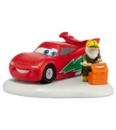 Get on the right track this Christmas with Disney Cars. Lighting gets a final tune-up before the holidays from  one of Santa's handiest little helpers, a trusted mechanic from North Pole Village.