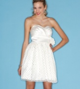 Trixxi unites a polkadot tulle skirt with a sweetheart neckline on this girlish party dress designed to charm!