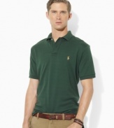 An iconic short-sleeved polo shirt is cut for a classic fit in smooth, soft cotton interlock.