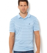 Top off any summer look with this striped polo shirt from Nautica.