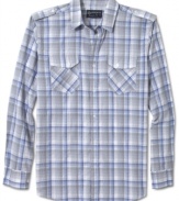 Your weekend warrior is here. This American Rag plaid shirt will lead in your casual rotation.