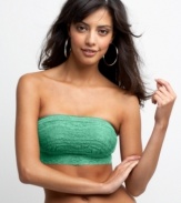 A hot layering piece, this Free People lace bandeau bra is perfect under the season's sheer tops and open-stitch knits!