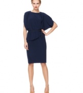 With draped details, this solid T Tahari Alice dress is perfect for accessorizing with statement extras!