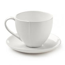 Borrowing from nature, these porcelain cups and saucers have a highly glossed surface and unusual contours, creating an interesting silhouette - a DVF signature - on the table. Borrowing from nature, these porcelain cups and saucers have a highly glossed surface and unusual contours, creating an interesting silhouette - a DVF signature - on the table.