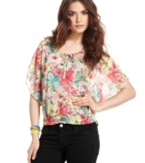 Get a botanical rush from this American Rag top, where a lush, floral print creates pretty, springlike style!