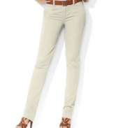 The epitome of contemporary style and comfort, these petite chic Lauren by Ralph Lauren chinos are rendered in a soft stretch cotton blend with a straight-leg silhouette.