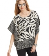 Add safari-style to your spring wardrobe with this animal-printed petite MICHAEL Michael Kors top -- perfect for a chic weekend look!