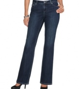 Style&co.'s best-loved petite jeans now feature a tummy control panel for a smooth look you'll love! The dark wash is ultra-flattering, too.