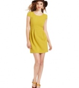 A citrusy hue and a super deep scoop at the back makes this sweet cap-sleeve dress a must-have.