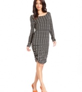 An allover graphic print adds a modern edge to this RACHEL Rachel Roy sheath dress -- perfect for a desk-to-dinner look!