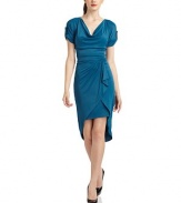 THE LOOKDraped cowlneckAsymmetric cascading ruffle detailHi-lo hemTHE FITAbout 45 from shoulder to hemTHE MATERIALAcetate/spandexCARE & ORIGINHand washImportedModel shown is 5'10 (177cm) wearing US size Small. 