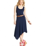 Wishes Wishes Wishes pairs on-trend asymmetrical hem design with a casual-cool silhouette on an easygoing, belted day dress that goes the style distance!