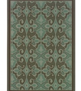 Style that transcends your everyday living space -- make this chic area rug from Sphinx part of your outdoor decor! Striking blue tones make the abstract pattern pop from a soft and durable polypropylene surface that's tough, weather-resistant and easy to clean.