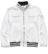 Zip into this luxe terry-cloth track jacket from Sean John and commence relaxation.