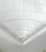 The next best thing to sleeping on the clouds. This featherbed contours to your body, cushioning pressure points that need ultra-plush support. Featuring a 100% cotton, quilted layer on top for superior comfort and gusset for extra loft. Featuring Pacific Coast® Hyperclean® feathers that keeps allergies away. The baffle channel design prevents shifting throughout the night and specially woven Barrier Weave(tm) fabric prevents down from sneaking out.