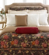 Inspired by a traditional Indian tree-of-life block print, this Lauren Ralph Lauren Cape Catherine European sham features exotic floral print and corded edging.