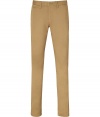 Stylish pants in fine, beige cotton - Soft yet ultra-durable material feels great against the skin - Slim, straight chino cut tapers slightly through legs - Medium low rise, with belt loops and button closure - Slash pockets at sides, welt pockets at rear - A casually cool alternative to jeans, great for everyday leisure - Pair with pullovers, t-shirts and button downs