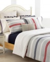 Diamonds are a Tommy Hilfiger fan's best friend. This versatile coverlet features soft diamond quilting in pure, garment-washed cotton, finished with a 3/4 self-turn back hem.