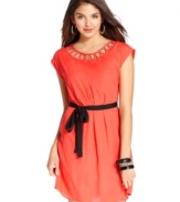 Bold accents pop against a dress of minimalist design! Style BeBop's pretty frock with your fave accessories for an outfit that moves seamlessly from day to night!