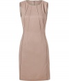 The perfect work dress for dressing up or down, Steffen Schrauts soft nougat sheath is a must for polished business looks - Rounded neckline, sleeveless, paneled pleated seaming, hidden back zip - Tailored fit - Team with cashmere cardigans and flawless pumps