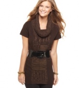 Adorable with jeggings or skinny jeans, this It's Our Time marled-knit tunic is a perfect cold-weather wardrobe staple!