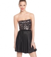 Sequins add high-shine to this As U Wish dress -- perfect for glitz & glam look!