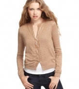 This lightweight cardigan from GUESS? is holiday-chic with lots of sparkle! Wear a cami under it for a totally cute look that transitions from the office to date night.