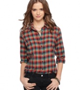 Don this trusty plaid shirt with your favorite jeans for a cool and classic look that you can depend on!