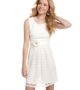 BCX unites a chic, chevron pattern with a classic silhouette on this party dress that sports tons of sweet style!