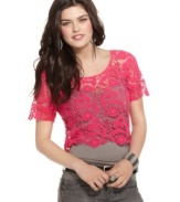 Add artisanal value to your day ensemble with this super cute, crochet crop top from Say What?.