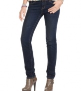 Featured in a classic dark wash, American Rag's Curvy Skinny jeans are a smart choice for cool, school styling.